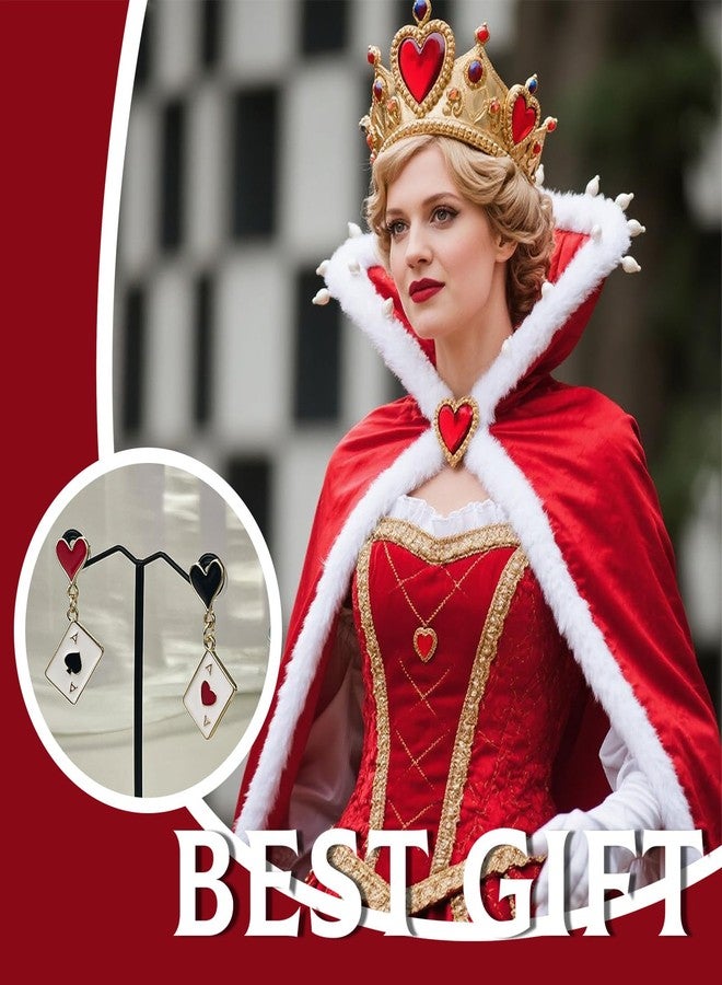 JAVARNV Queen of Hearts Costume Jewelry Red Heart Necklace Earrings Black Choker Heart Pendant Halloween Vampire Accessories - Image 4